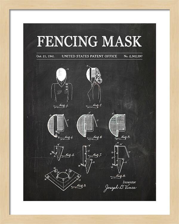 Fencing Mask Chalkboard Patent Us2362597a