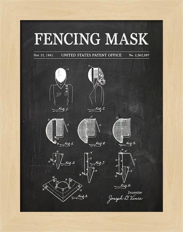 Fencing Mask Chalkboard Patent Us2362597a