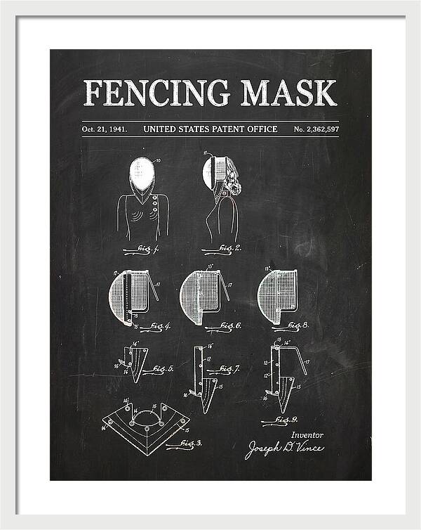 Fencing Mask Chalkboard Patent Us2362597a