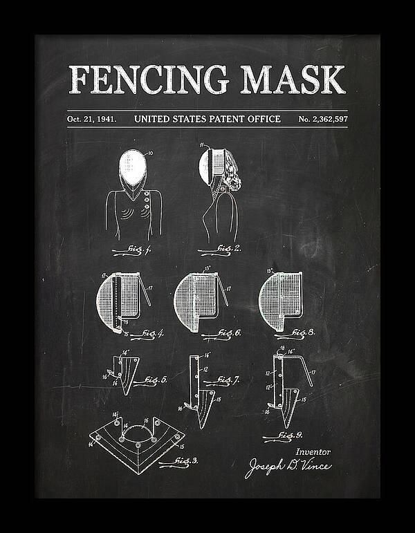 Fencing Mask Chalkboard Patent Us2362597a