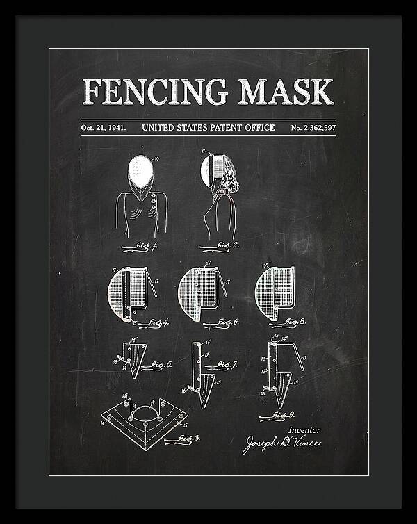 Fencing Mask Chalkboard Patent Us2362597a