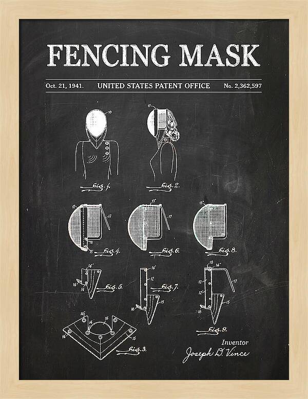 Fencing Mask Chalkboard Patent Us2362597a