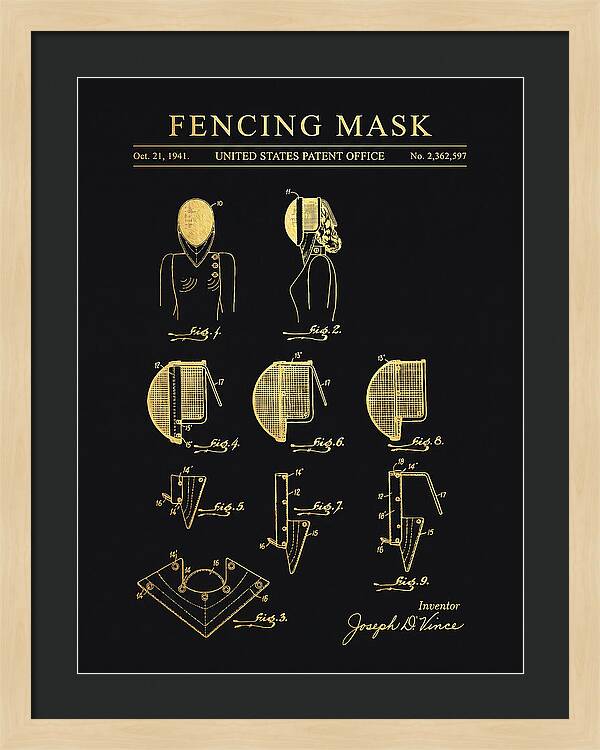 Fencing Mask Gold Patent Us2362597a