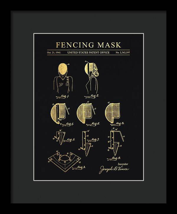 Fencing Mask Gold Patent Us2362597a