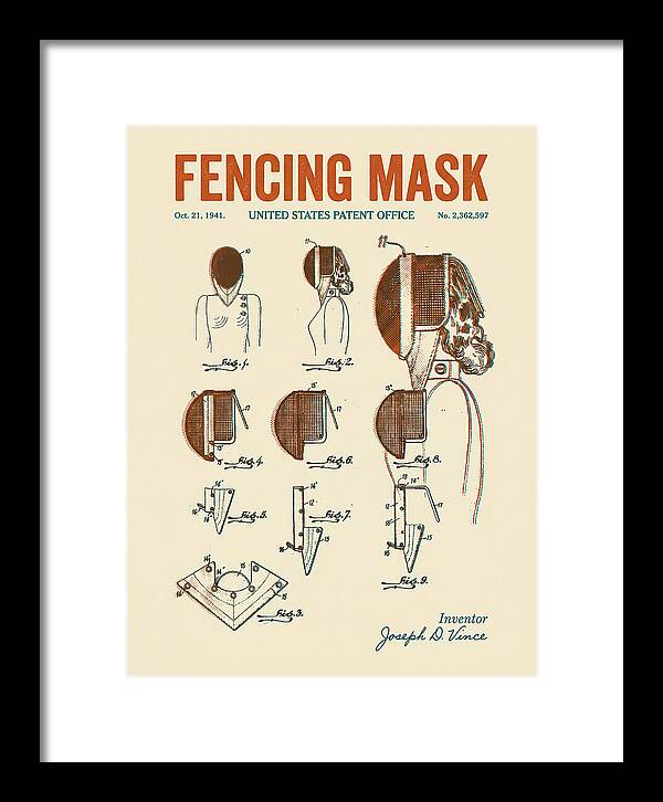Fencing Mask Retro Patent Us2362597a