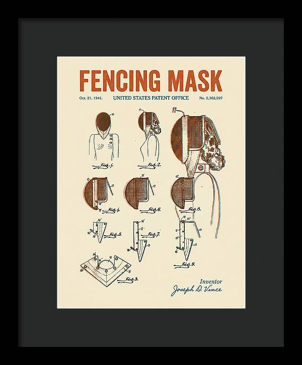 Fencing Mask Retro Patent Us2362597a