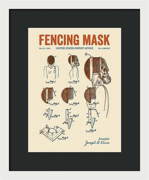 Fencing Mask Retro Patent Us2362597a