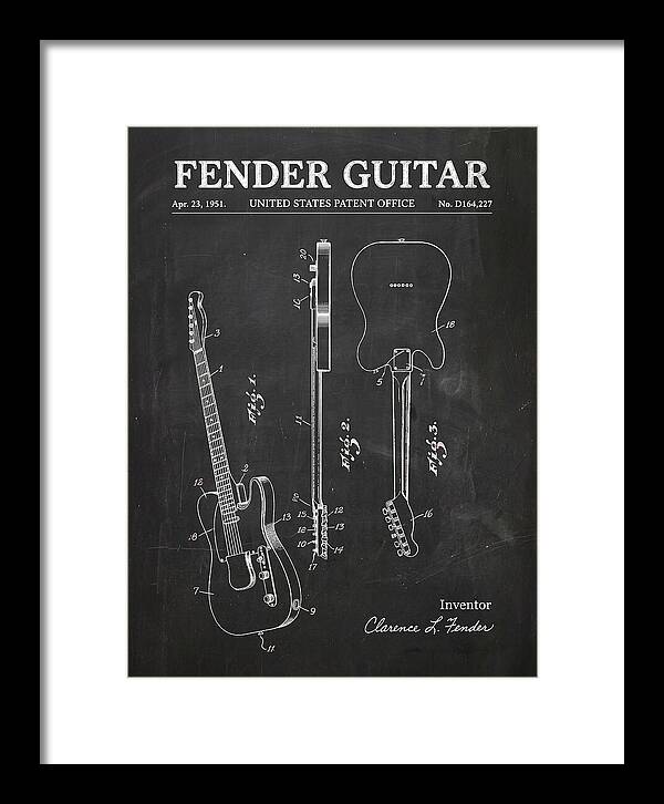 Fender Guitar Telecaster Chalkboard Patent Usd164227s