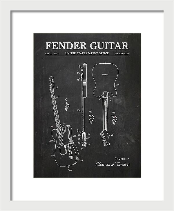 Fender Guitar Telecaster Chalkboard Patent Usd164227s