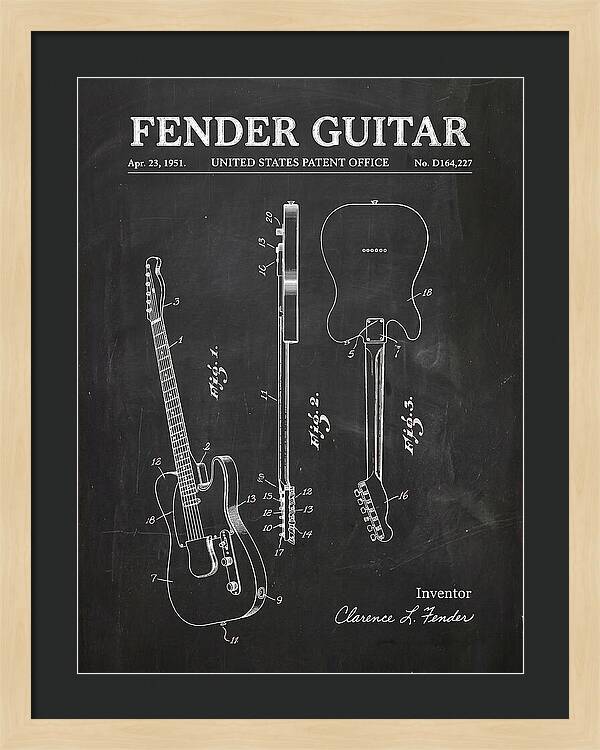 Fender Guitar Telecaster Chalkboard Patent Usd164227s