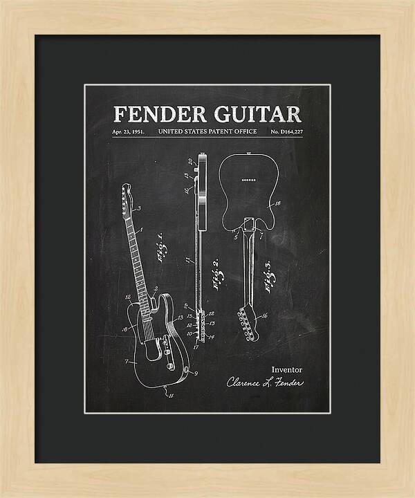Fender Guitar Telecaster Chalkboard Patent Usd164227s
