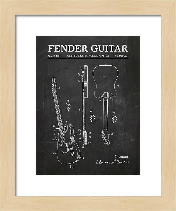 Fender Guitar Telecaster Chalkboard Patent Usd164227s