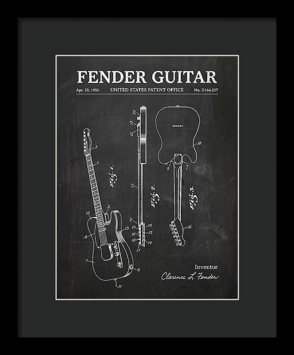 Fender Guitar Telecaster Chalkboard Patent Usd164227s