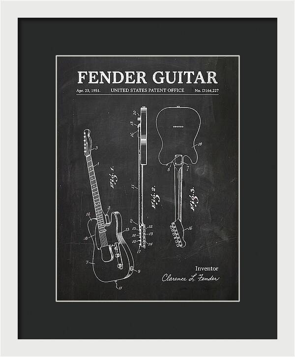 Fender Guitar Telecaster Chalkboard Patent Usd164227s