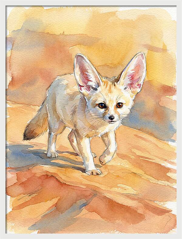 Fennec Fox In Desert Landscape
