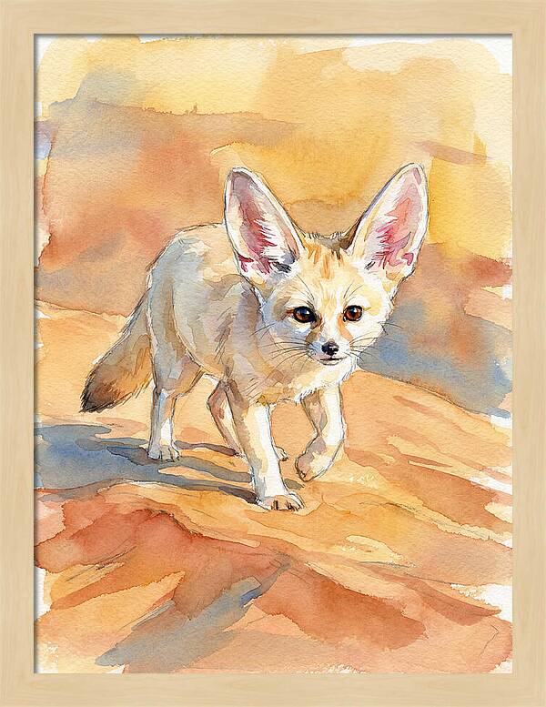 Fennec Fox In Desert Landscape