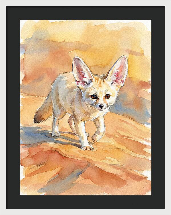 Fennec Fox In Desert Landscape