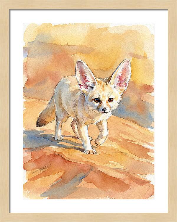 Fennec Fox In Desert Landscape