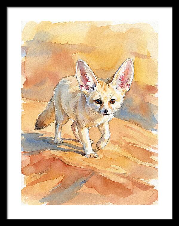 Fennec Fox In Desert Landscape