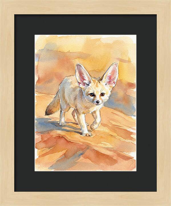Fennec Fox In Desert Landscape