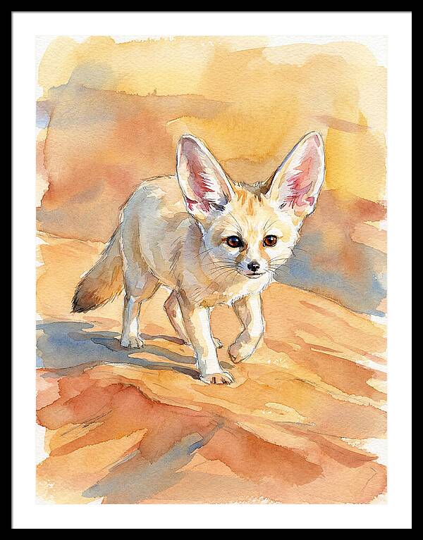 Fennec Fox In Desert Landscape