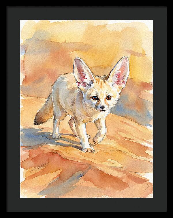 Fennec Fox In Desert Landscape