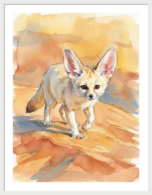 Fennec Fox In Desert Landscape