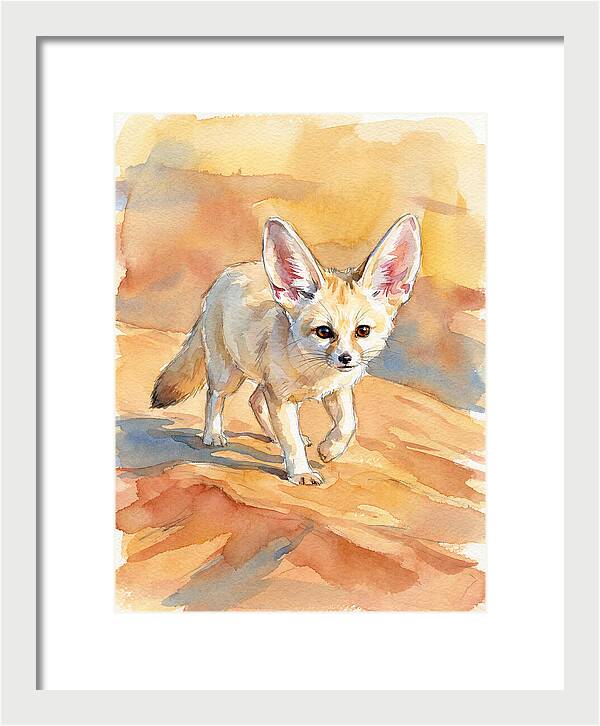 Fennec Fox In Desert Landscape