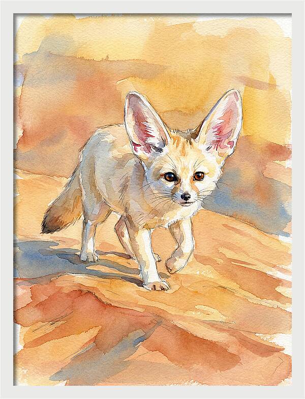 Fennec Fox In Desert Landscape