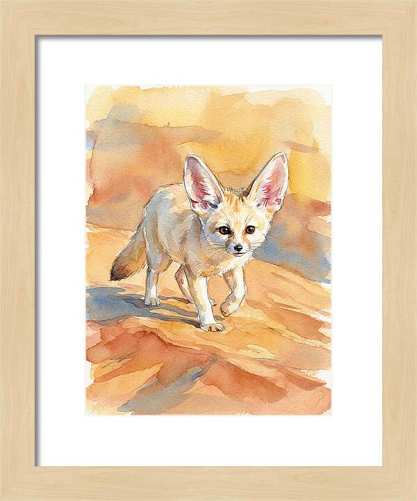 Fennec Fox In Desert Landscape