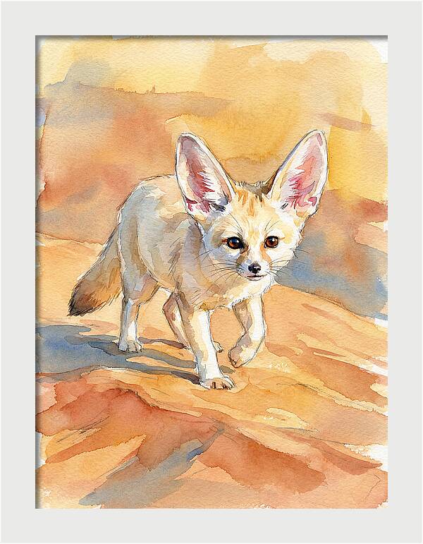 Fennec Fox In Desert Landscape