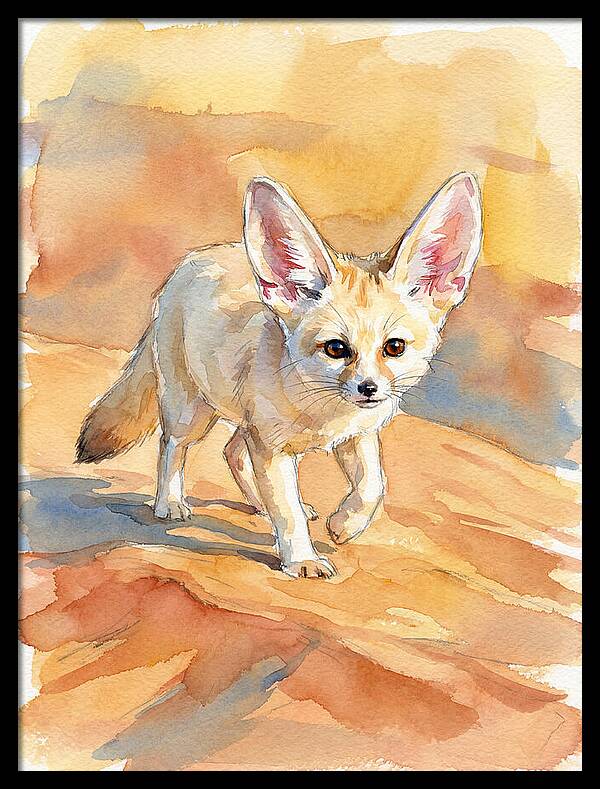 Fennec Fox In Desert Landscape