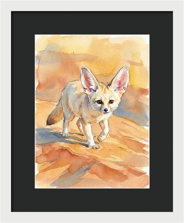 Fennec Fox In Desert Landscape