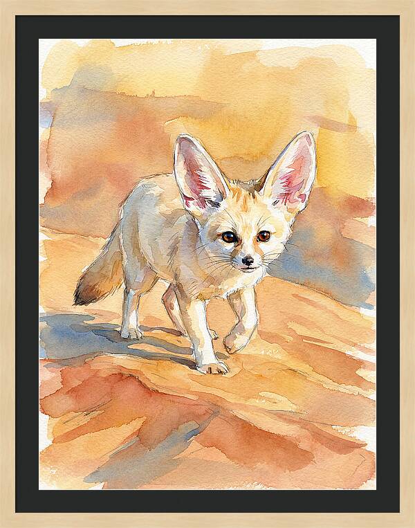 Fennec Fox In Desert Landscape