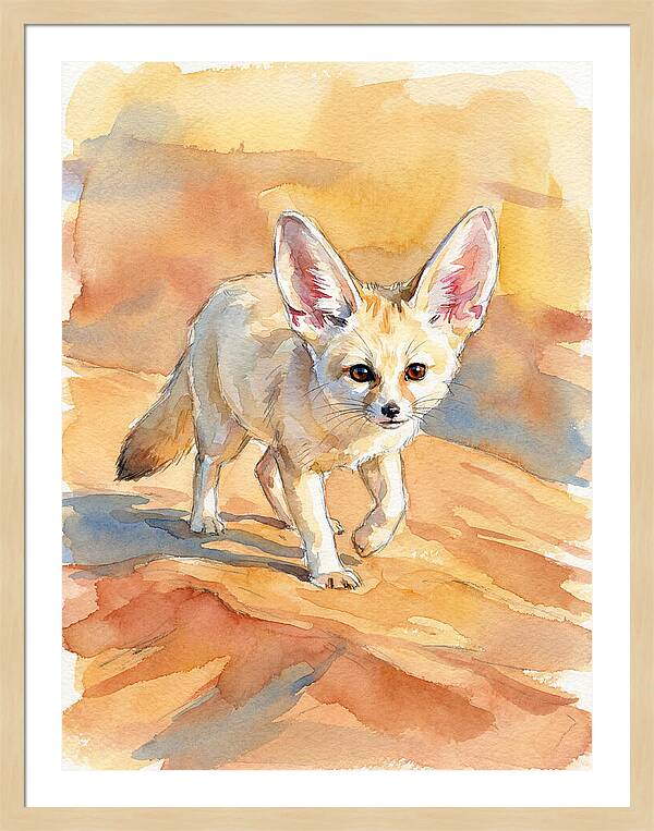 Fennec Fox In Desert Landscape