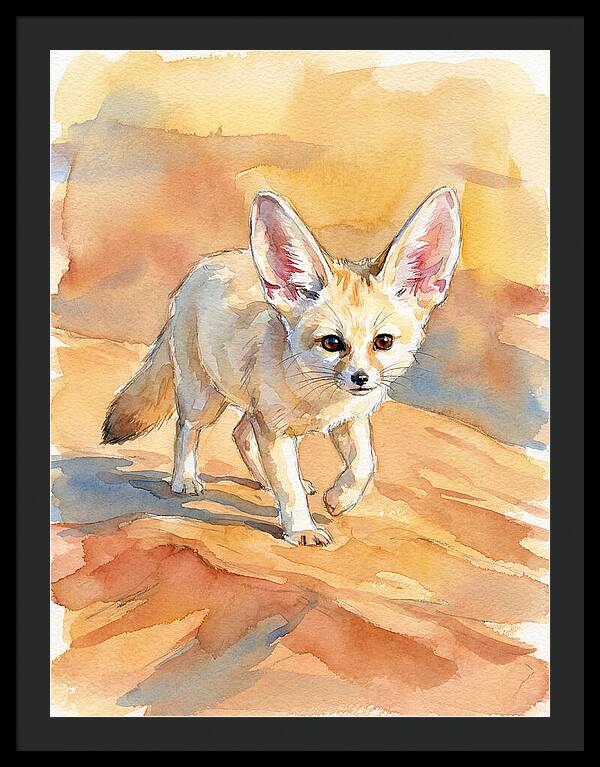 Fennec Fox In Desert Landscape