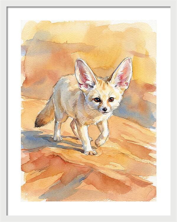 Fennec Fox In Desert Landscape