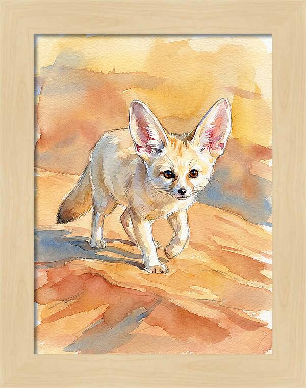 Fennec Fox In Desert Landscape