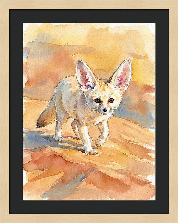 Fennec Fox In Desert Landscape