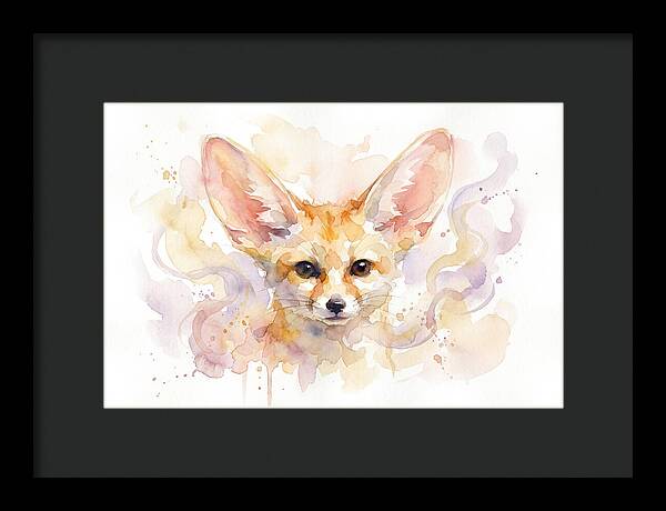 Fennec Fox Watercolor Portrait