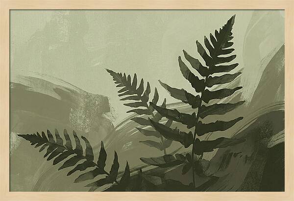Fern Silhouettes Against Soft Background