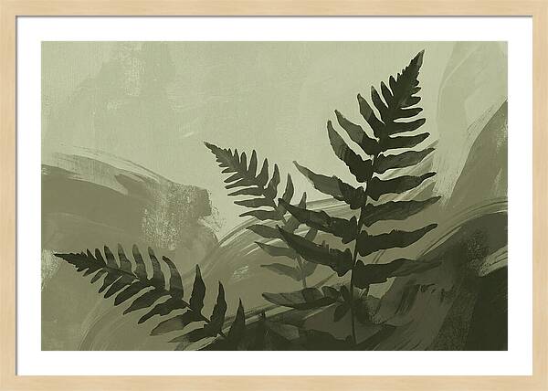 Fern Silhouettes Against Soft Background