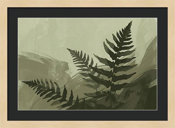 Fern Silhouettes Against Soft Background