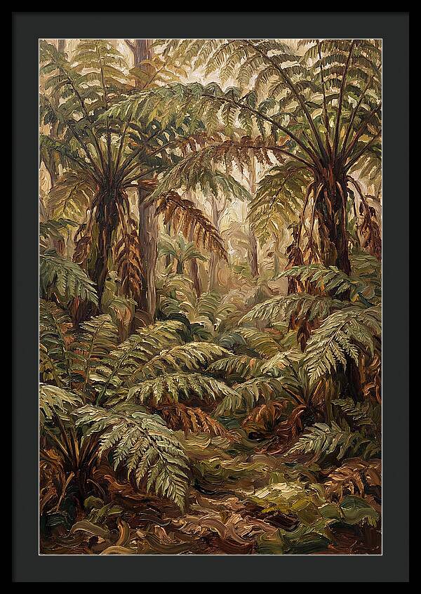 Fernery In Shaded Garden Corner