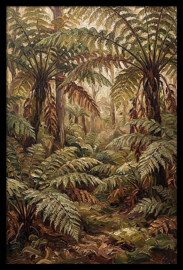 Fernery In Shaded Garden Corner