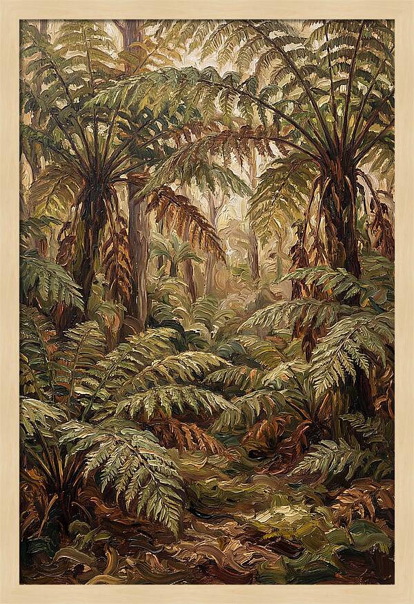 Fernery In Shaded Garden Corner