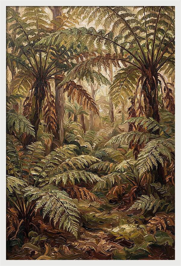 Fernery In Shaded Garden Corner