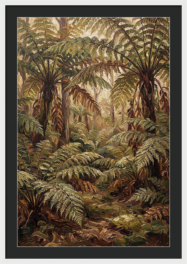 Fernery In Shaded Garden Corner