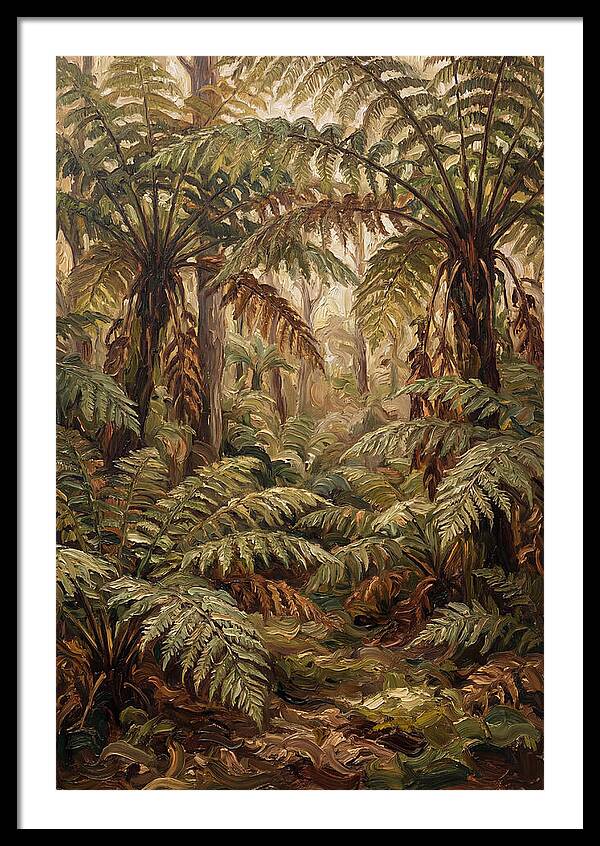 Fernery In Shaded Garden Corner