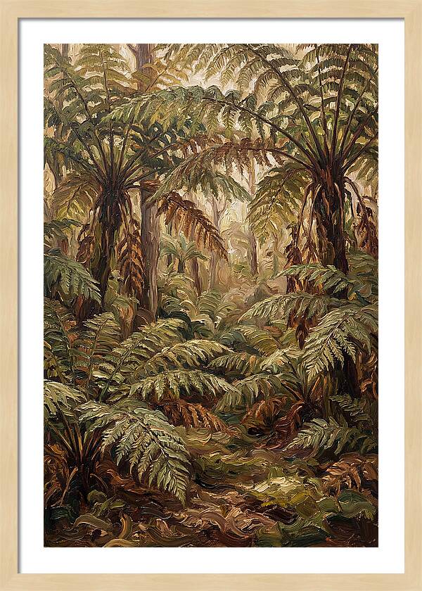 Fernery In Shaded Garden Corner